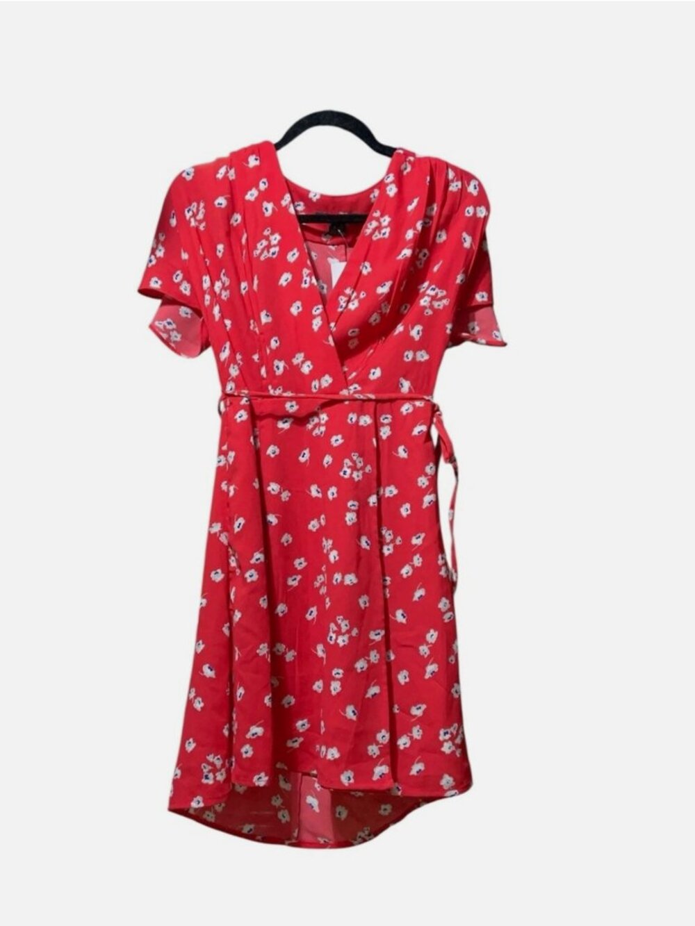 French Connection Coral Red Floral Dress size 6 New